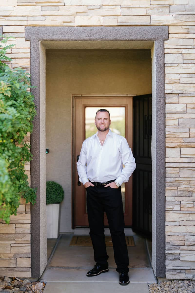 Steve Ord standing in the doorway of a property